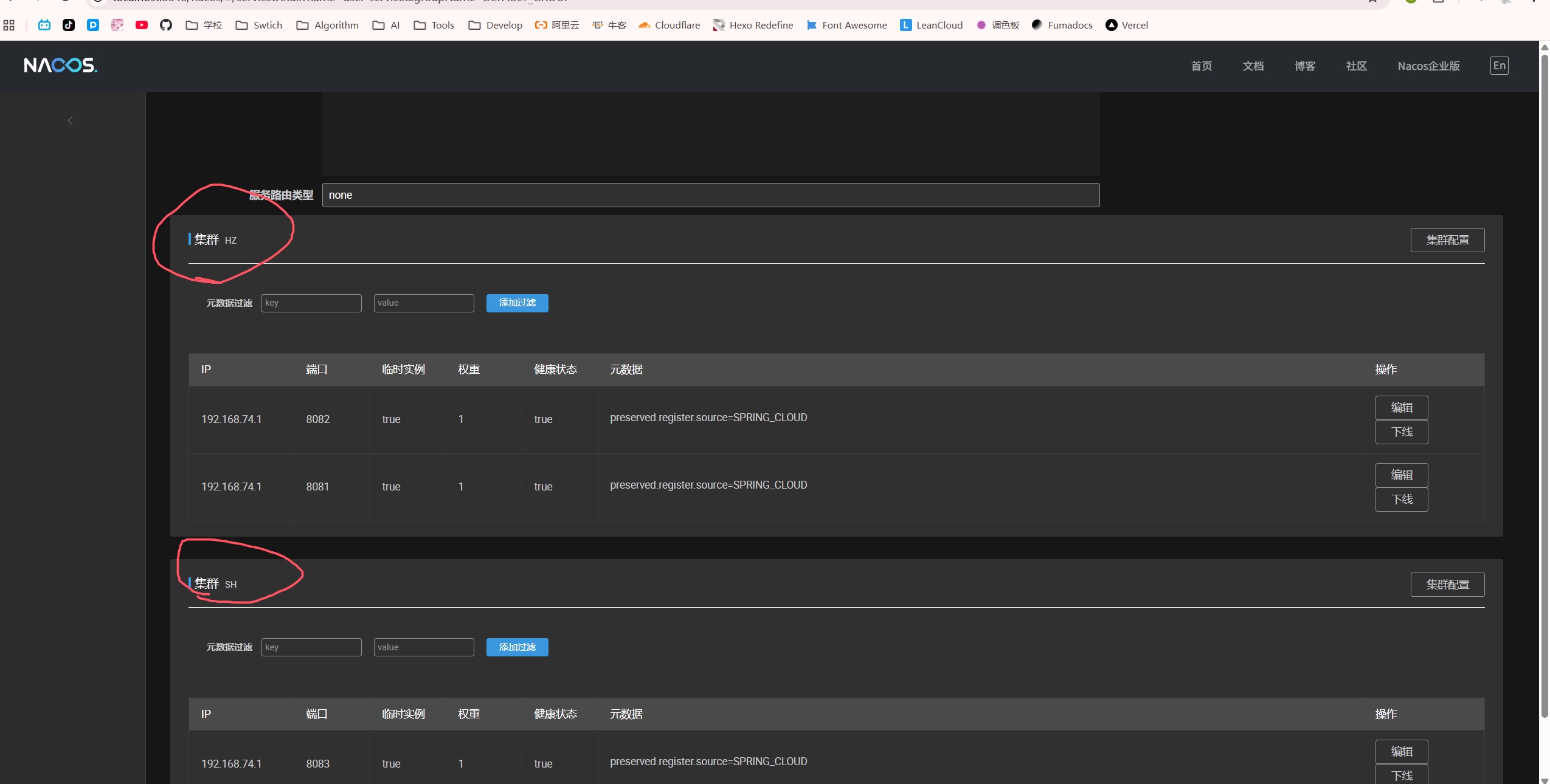 alt 不同集群Nacos